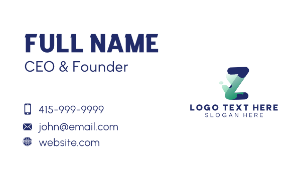 Creative Agency Letter Z Business Card Design