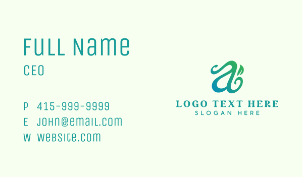 Organic Herb Letter A Business Card Design Image Preview