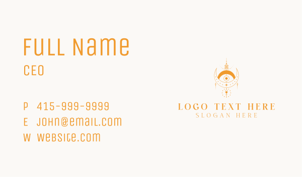 Bohemian Crescent Eye Business Card Design Image Preview