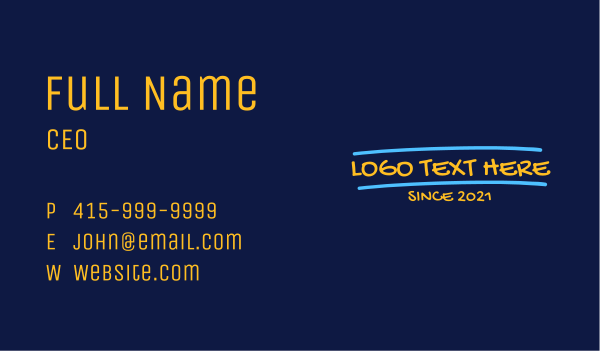 Handwritten Graffiti Wordmark Business Card Design Image Preview