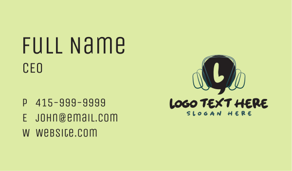Speech Bubble Headset Business Card Design Image Preview