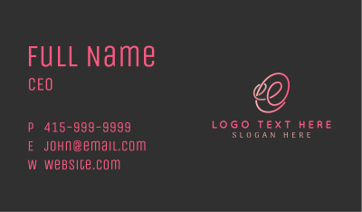 Pink Business Letter E Business Card Image Preview