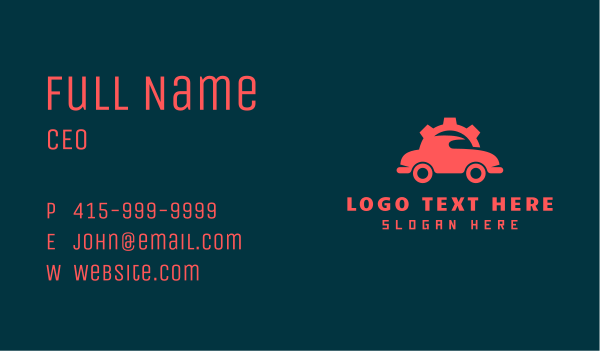 Red Cog Automobile Business Card Design Image Preview