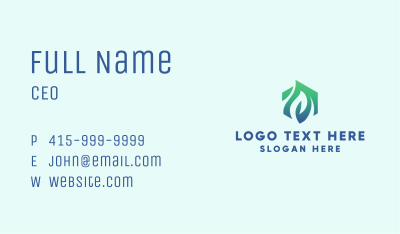 Hexagon Leaf Eco Agriculture  Business Card Image Preview