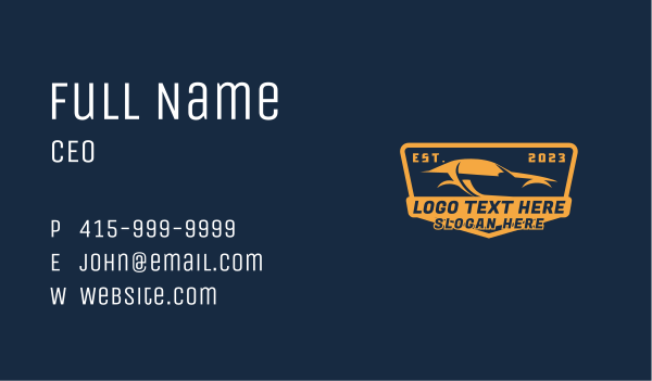 Orange Race Car Business Card Design Image Preview