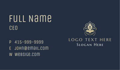 Luxurious Yoga Leaves Business Card Image Preview