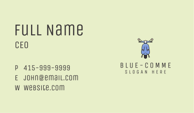 Blue Scooter Moped Business Card Image Preview