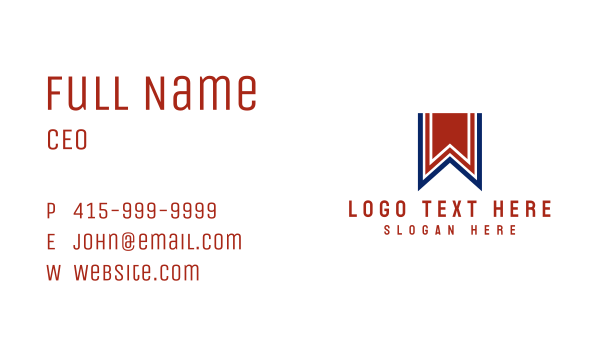 Excellence Ribbon Letter W Business Card Design Image Preview