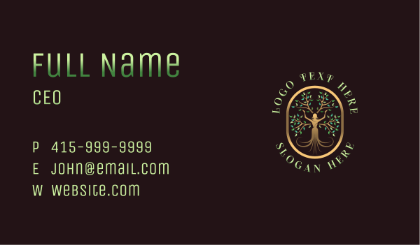 Lady Tree Wellness Business Card Design Image Preview