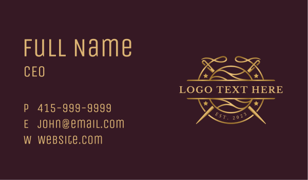 Needle Sewing Boutique Business Card Design Image Preview