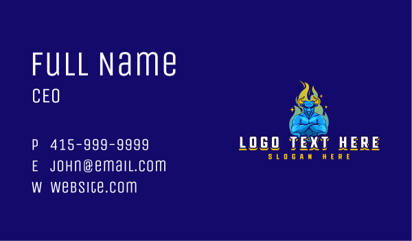 Buffalo Bull Fire Business Card Design Image Preview