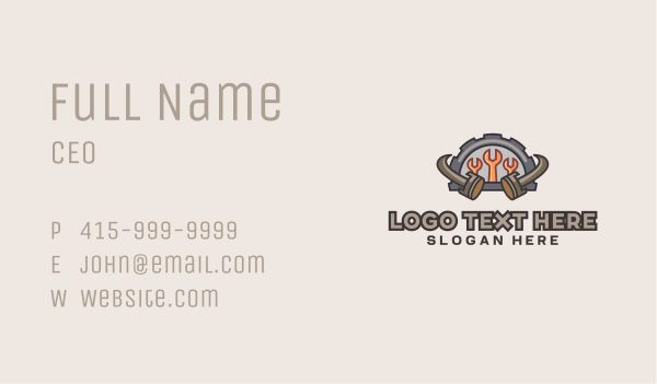 Piston Cog Wrench Mechanic Business Card Design Image Preview