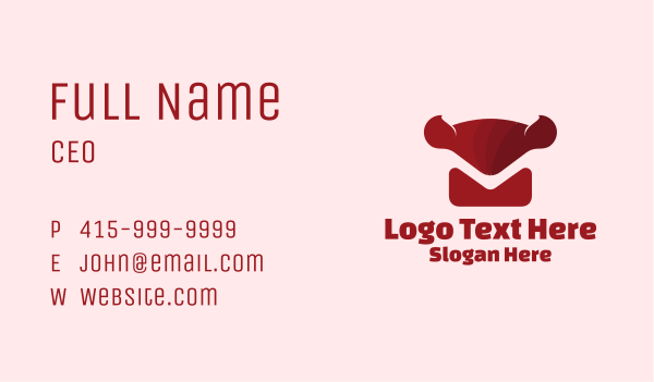 Red Matador Email  Business Card Design Image Preview