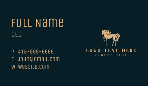 Horse Equestrian Animal Business Card Design Image Preview