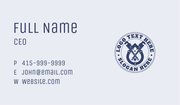 Plumbing Pipe Wrench Business Card Design Image Preview