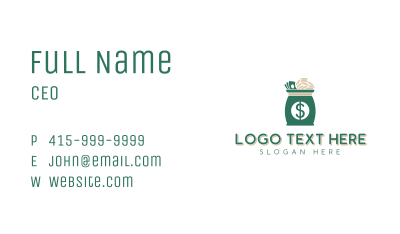 Finance Money Bag Business Card Image Preview