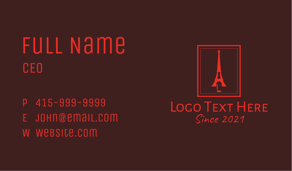 Eiffel Tower Wine Bar  Business Card Design Image Preview