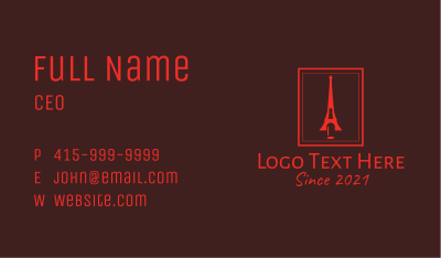Eiffel Tower Wine Bar  Business Card Image Preview