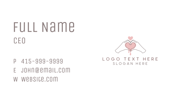Heart Hand Sign Business Card Design Image Preview