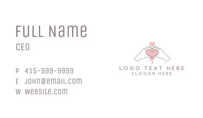 Heart Hand Sign Business Card Image Preview