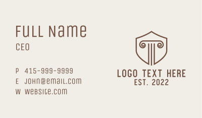 Classic Column Shield Business Card Image Preview