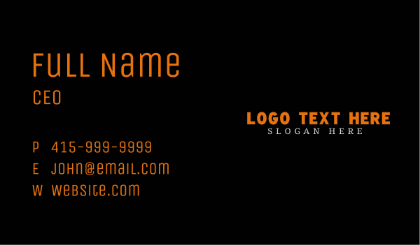 Generic Modern Wordmark Business Card Design