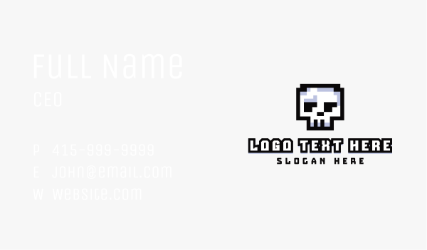 Pixel Skull Arcade  Business Card Design Image Preview