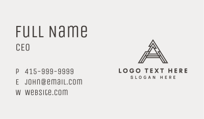 Architect Structure Builder Letter A Business Card Image Preview