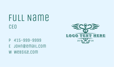 Medical Health Caduceus Business Card Image Preview