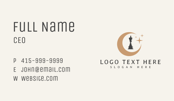 Chess Queen Piece Business Card Design Image Preview