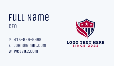 Patriotic Protection Shield Business Card