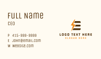 Electric Bolt Letter E  Business Card Image Preview