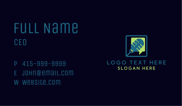Microphone Talk Podcast Business Card Design Image Preview