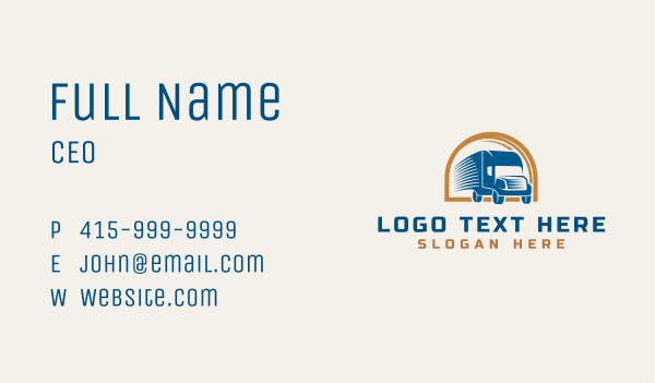 Logistics Courier Truck Business Card Design Image Preview