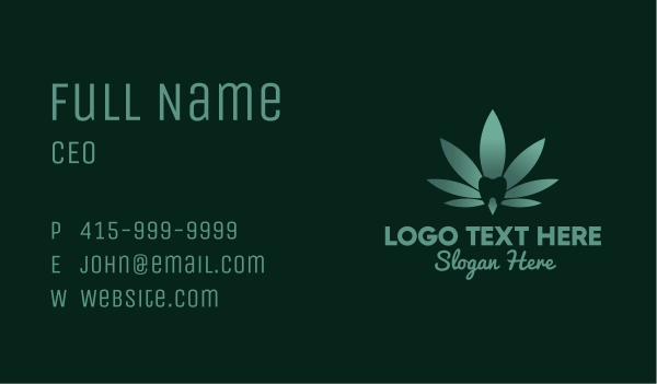 Dental Tooth Cannabis Business Card Design Image Preview