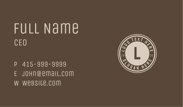 Classic Retro Letter Business Card Design Image Preview