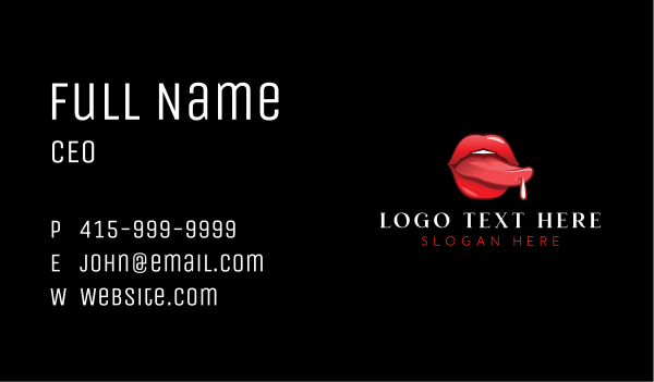 Sexy Tongue Lips Business Card Design Image Preview