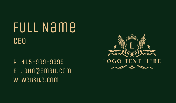 Crown Shield Wing Crest Business Card Design Image Preview
