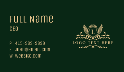 Crown Shield Wing Crest Business Card Image Preview