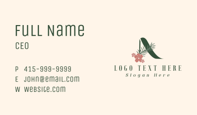 Tropical Flower Letter A Business Card Image Preview