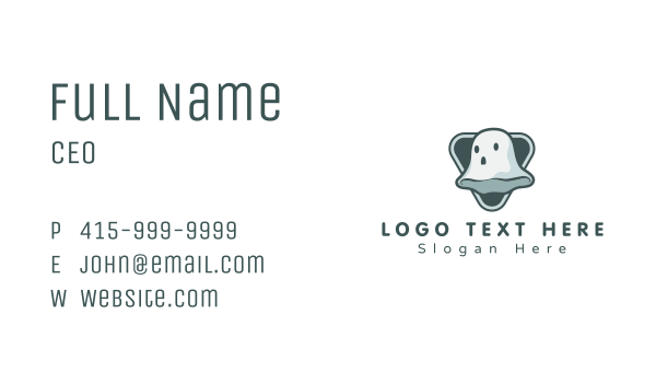 Cute Spooky Ghost Business Card Design Image Preview