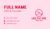 Pink Twin Hearts  Business Card Design