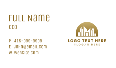 Skyscraper Golden City Business Card Image Preview