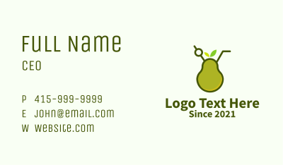 Organic Pear Smoothie  Business Card
