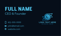 Blue Circuit Lettermark Business Card Image Preview