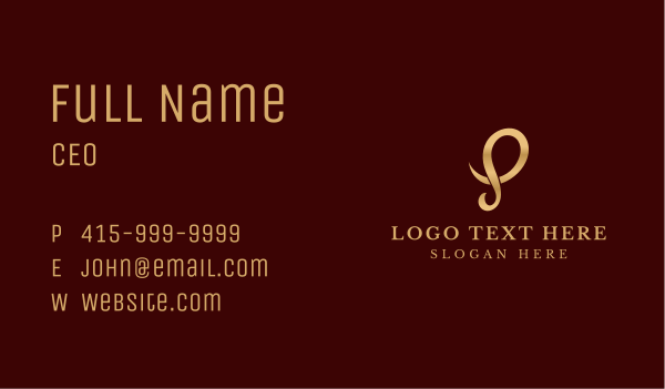 Gold Premium Letter P Business Card Design Image Preview