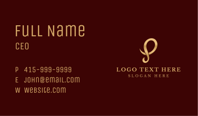 Gold Premium Letter P Business Card Image Preview