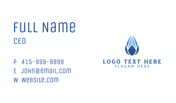 Crystal Diamond Droplet Business Card Design Image Preview