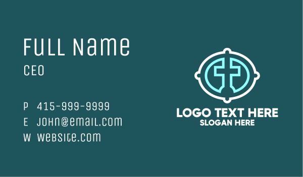 Christian Cross Badge Business Card Design Image Preview