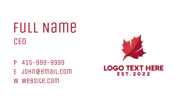 Canadian Leaf Flag  Business Card Design Image Preview